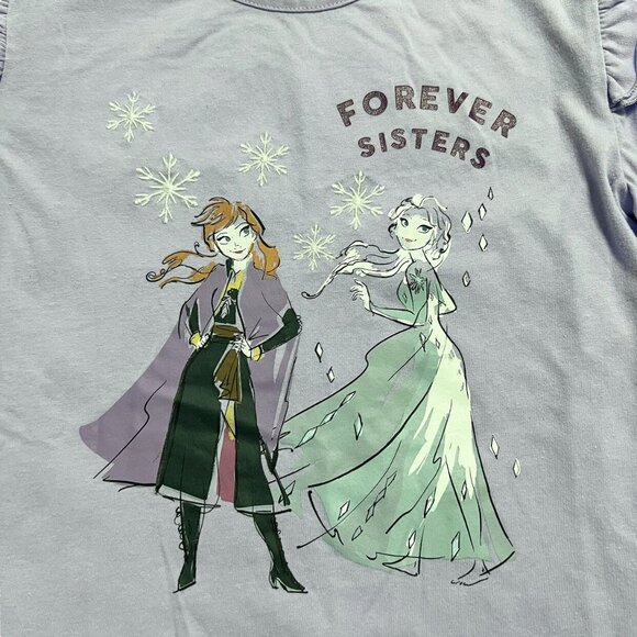 Disney 10/12Y Frozen Elsa Anna Sisters Tee Shirt - Picture 2 of 4